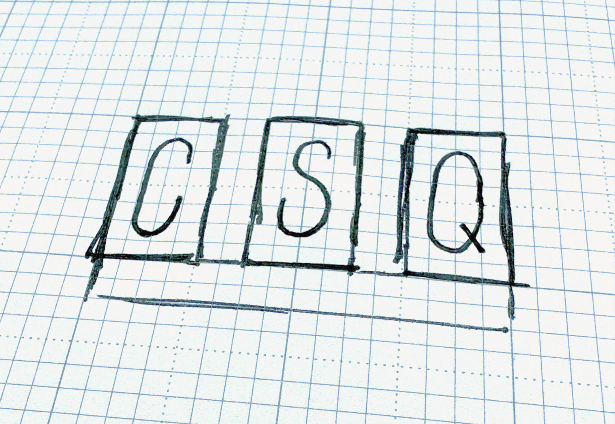 A preliminary sketch for the CSQ logo