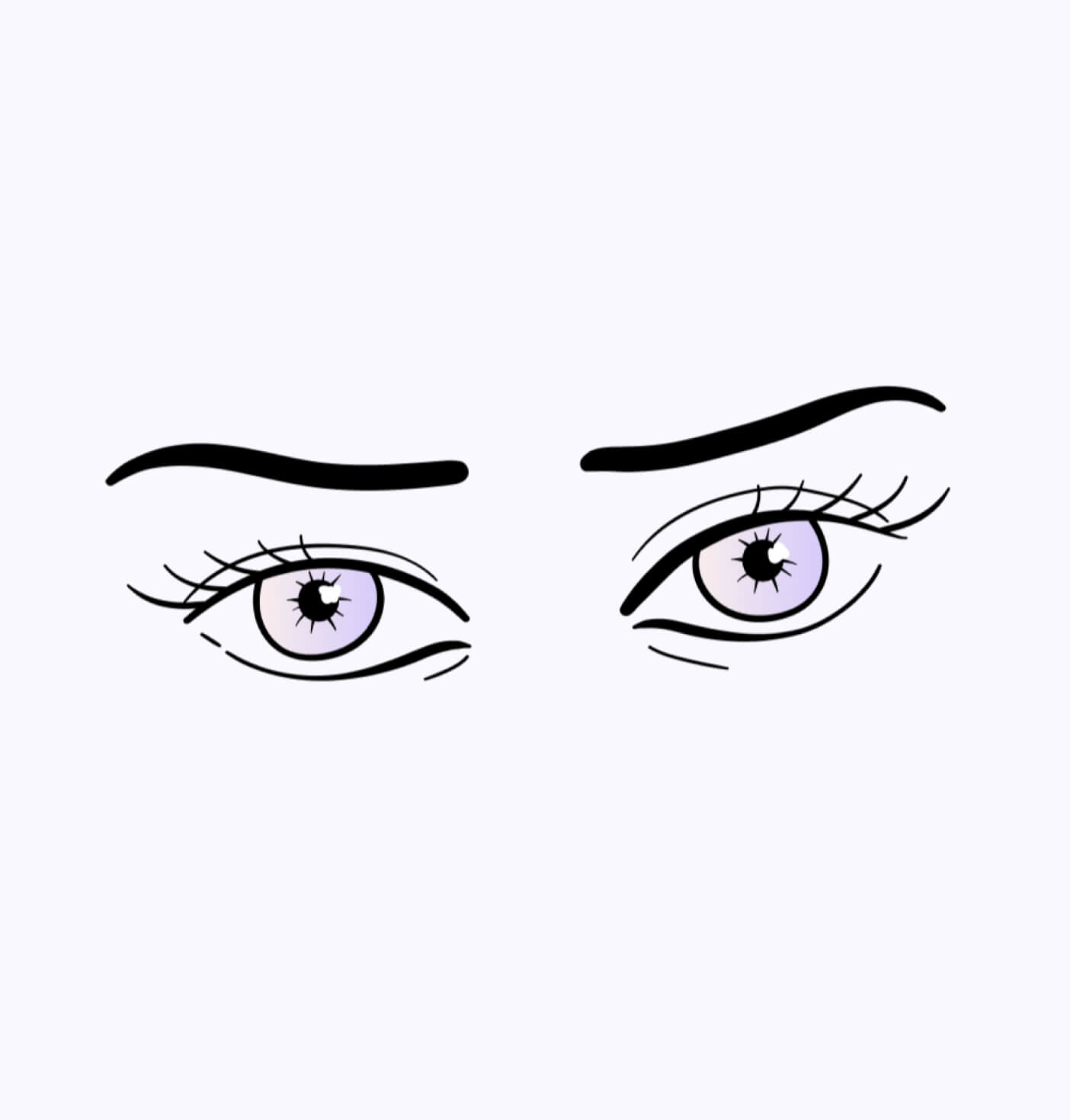 Illustration of open eyes with eyebrows