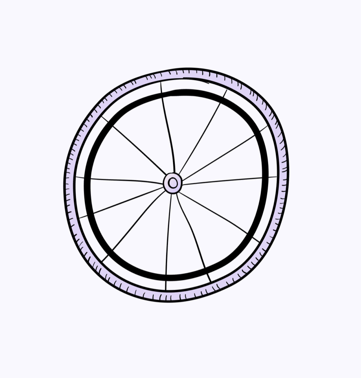 Illustration of a bike wheel