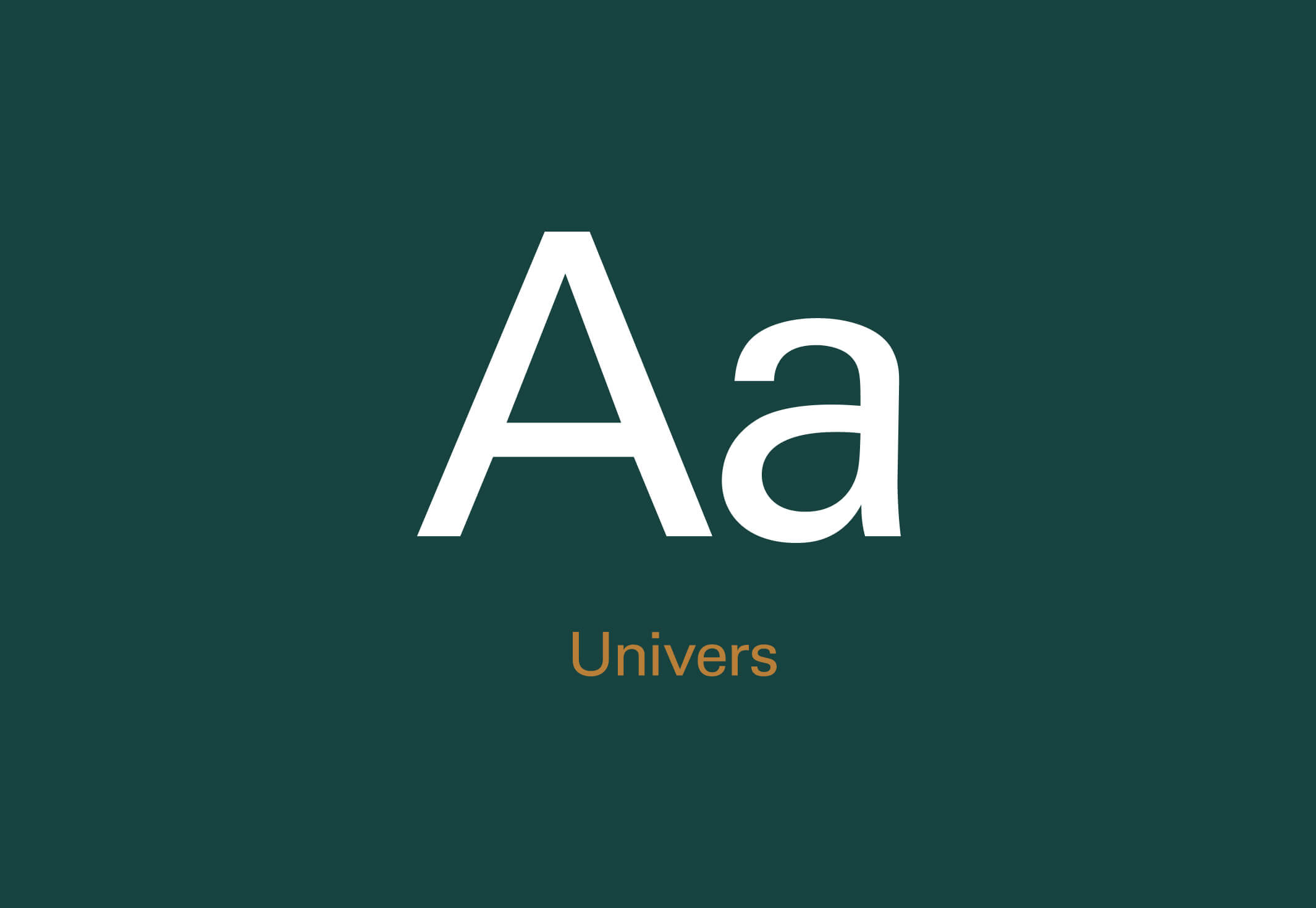 A letterform of the letter A for the font Univers.