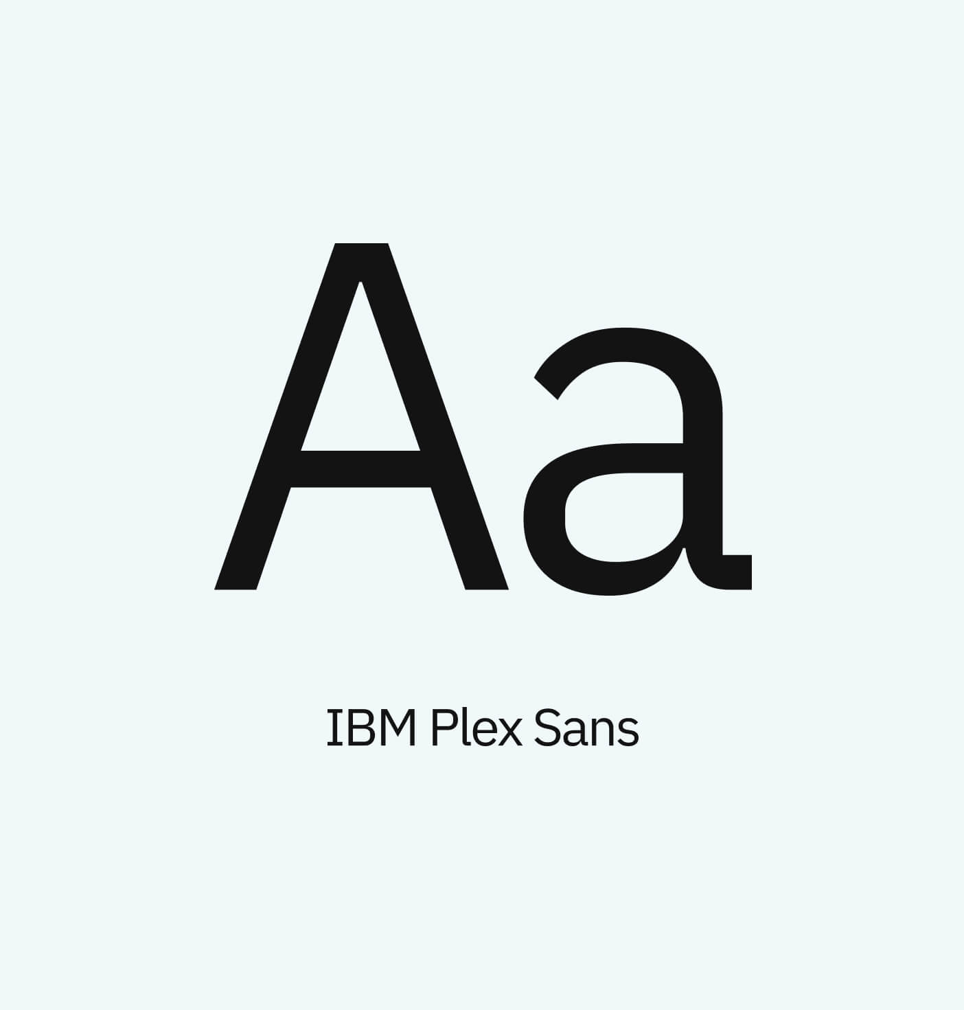 A letterform of the letter A for the font IBM Plex Sans.